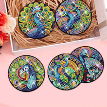 Cargar imagen en el visor de la galería, Posavasos Diamond Painting 5D con Pavo Real