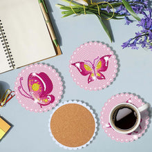 Cargar imagen en el visor de la galería, Posavasos Diamond Painting 5D con Mariposas Rosas
