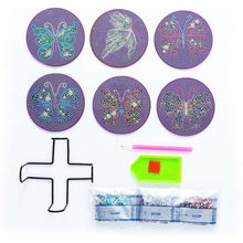 Cargar imagen en el visor de la galería, Posavasos Diamond Painting 5D Mariposas Violetas