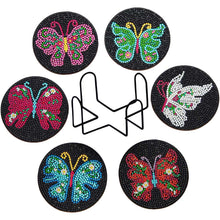 Cargar imagen en el visor de la galería, Posavasos Diamond Painting 5D Mariposas Negras