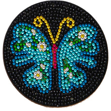 Cargar imagen en el visor de la galería, Posavasos Diamond Painting 5D Mariposas Negras