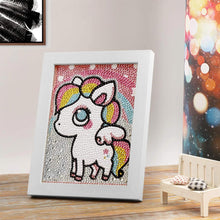 Cargar imagen en el visor de la galería, Diamond Painting 5D Niños con Unicornio con Marco de Fotos