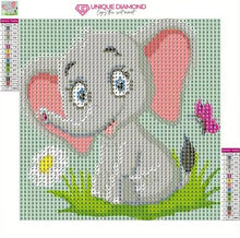 Cargar imagen en el visor de la galería, Diamond Painting 5D Niños Elefante con Marco de Foto