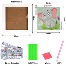 Cargar imagen en el visor de la galería, Diamond Painting 5D Niños Elefante con Marco de Foto