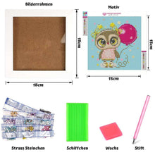 Cargar imagen en el visor de la galería, Diamond Painting 5D Búho con Marco de Fotos para Niños