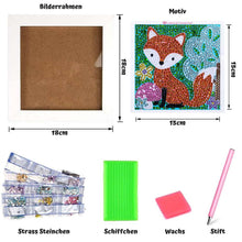 Cargar imagen en el visor de la galería, Llavero Diamond Painting 5D Zorro con Marco de Fotos