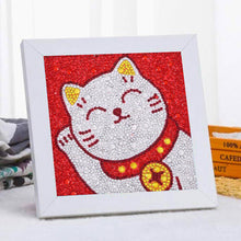 Cargar imagen en el visor de la galería, Diamond Painting 5D Gato para Niños con Marco de Fotos