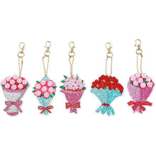 Cargar imagen en el visor de la galería, Llavero Diamond Painting 5D Ramo de Flores