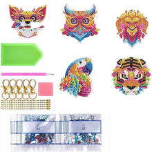 Cargar imagen en el visor de la galería, Llavero Diamond Painting 5D Animales 5 Piezas