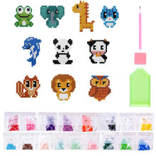 Cargar imagen en el visor de la galería, Conjunto de Pegatinas Diamond Painting con Animales para Niños