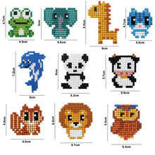 Cargar imagen en el visor de la galería, Conjunto de Pegatinas Diamond Painting con Animales para Niños