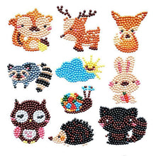 Cargar imagen en el visor de la galería, Conjunto de Pegatinas Diamond Painting con Animales del Bosque para Niños