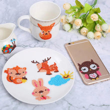 Cargar imagen en el visor de la galería, Conjunto de Pegatinas Diamond Painting con Animales del Bosque para Niños