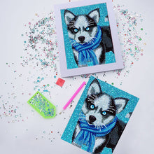 Cargar imagen en el visor de la galería, Kit Diamond Painting 5D con Diseño de Husky y Marco de Foto