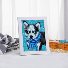 Cargar imagen en el visor de la galería, Kit Diamond Painting 5D con Diseño de Husky y Marco de Fotos