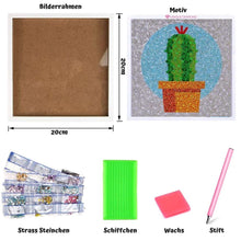 Cargar imagen en el visor de la galería, Diamond Painting 5D Niños Cactus con Marco de Fotos