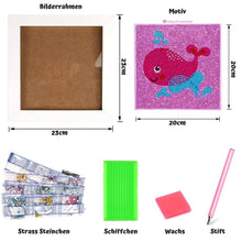 Cargar imagen en el visor de la galería, Diamond Painting Ballena para Niños con Marco de Fotos