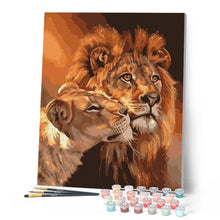 Cargar imagen en el visor de la galería, Pintar Por Números - Pareja De Leones - Figuredart - Animales Leones