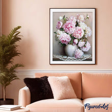Cargar imagen en el visor de la galería, Pintar Por Números - Peonia Rosa Y Blanca - Figuredart - Flores