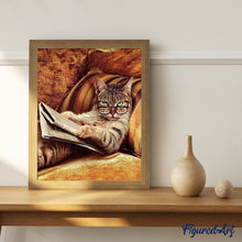 Cargar imagen en el visor de la galería, Pintar Por Números - Gato Con Gafas De Leer - Figuredart - Animales Gatos