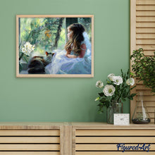 Cargar imagen en el visor de la galería, Pintar Por Números - Niña En La Ventana - Figuredart - Animales Romanticismo