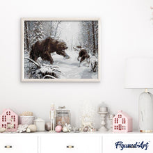 Cargar imagen en el visor de la galería, Pintar Por Números - Osos Y Lobos Luchan - Figuredart - Animales Lobos Osos