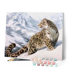Cargar imagen en el visor de la galería, Pintar Por Números - Leopardo Nieve - Figuredart - Animales