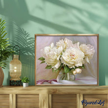 Cargar imagen en el visor de la galería, Pintar Por Números - Peony Blanco - Figuredart - Flores