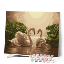 Cargar imagen en el visor de la galería, Pintar Por Números - Cisnes En El Atardecer - Figuredart - Animales