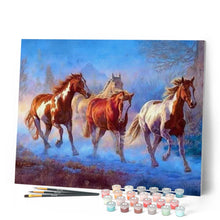 Cargar imagen en el visor de la galería, Pintar Por Números - Nieve Y Caballos - Figuredart - Animales Caballos