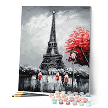 Cargar imagen en el visor de la galería, Pintar Por Números - Torre Eiffel Blanco Y Negro - Figuredart - Ciudades Romanticismo