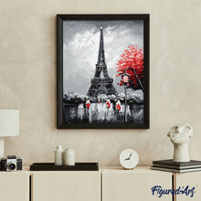 Cargar imagen en el visor de la galería, Pintar Por Números - Torre Eiffel Blanco Y Negro - Figuredart - Ciudades Romanticismo