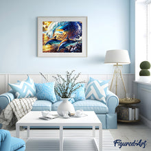 Cargar imagen en el visor de la galería, Pintar Por Números - Delfines En Las Olas - Figuredart - Animales Dolfines