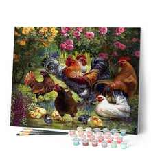 Cargar imagen en el visor de la galería, Pintar Por Números - La Familia Del Gallo - Figuredart - Animales Flores