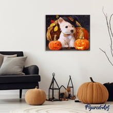 Cargar imagen en el visor de la galería, Pintar Por Números - Perro Con Calabazas - Figuredart - Animales Perros