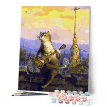 Cargar imagen en el visor de la galería, Pintar Por Números - Gato Con Guitarra - Figuredart - Animales Gatos