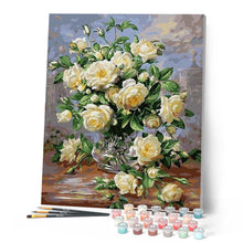 Cargar imagen en el visor de la galería, Pintar Por Números - Camelias Blancas - Figuredart - Flores