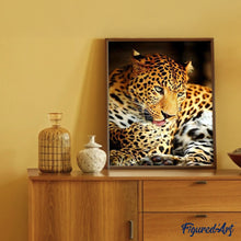 Cargar imagen en el visor de la galería, Pintar Por Números - Leopardo Flor - Figuredart - Animales