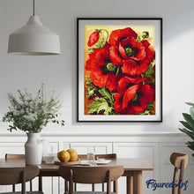 Cargar imagen en el visor de la galería, Pintar Por Números - Flores Rojas - Figuredart - Flores