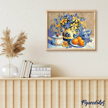 Cargar imagen en el visor de la galería, Pintar Por Números - Flores Naranjas Y Mariposas - Figuredart - Flores Mariposas
