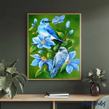 Cargar imagen en el visor de la galería, Pintar Por Números - Pájaro Azul - Figuredart - Animales Flores Pájaros