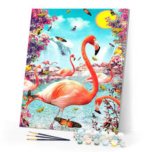 Cargar imagen en el visor de la galería, Flamencos rosas y mariposas
