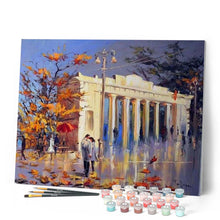 Cargar imagen en el visor de la galería, Pintar Por Números - Pareja Bajo Las Hojas De Arce - Figuredart - Ciudades Romanticismo