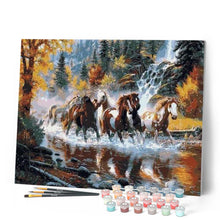 Cargar imagen en el visor de la galería, Pintar Por Números - Caballos En El Río - Figuredart - Animales Caballos
