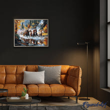 Cargar imagen en el visor de la galería, Pintar Por Números - Caballos En El Río - Figuredart - Animales Caballos