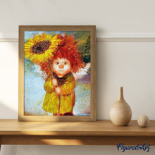Cargar imagen en el visor de la galería, Pintar Por Números - Muchacha Del Girasol - Figuredart - Flores Retrato