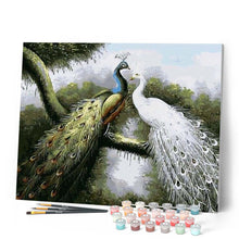 Cargar imagen en el visor de la galería, Pintar Por Números - Amor Entre Pavos Reales - Figuredart - Animales Pavo Real