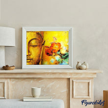 Cargar imagen en el visor de la galería, Pintar Por Números - Lotus Buda Dorado - Figuredart - Flores Religión Retrato
