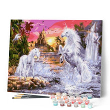 Cargar imagen en el visor de la galería, Pintar Por Números - Unicornio Retozando Agua - Figuredart - Animales