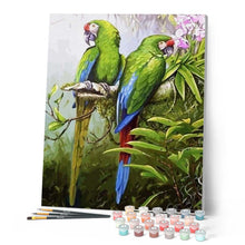Cargar imagen en el visor de la galería, Pintar Por Números - Loros Verdes - Figuredart - Animales